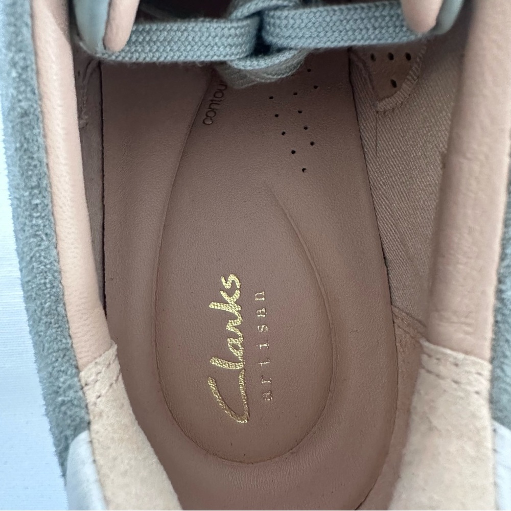 CLARKS Tivoli Comfort Walking Sneakers Light Green Leather Lace-Up New Size 10 - Picture 7 of 7